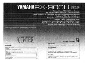 Yamaha RX-900 U Receiver Owners Manual