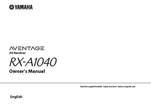 Yamaha RX-A1040 Receiver Owners Manual
