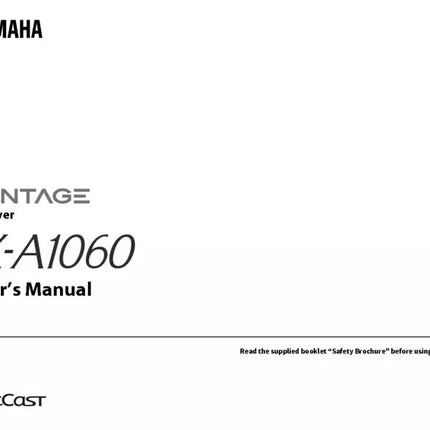 Yamaha RX-A1060 Receiver Owners Manual