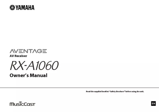 Yamaha RX-A1060 Receiver Owners Manual