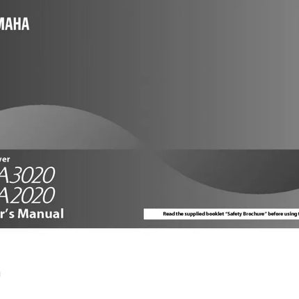 Yamaha RX-A2020 RX-A3020 Receiver Owners Manual