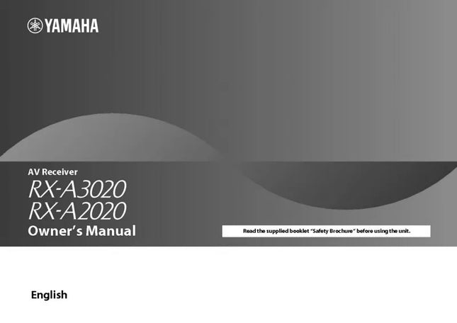 Yamaha RX-A2020 RX-A3020 Receiver Owners Manual