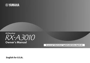 Yamaha RX-A3010 Receiver Owners Manual