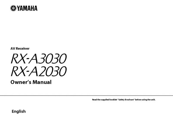 Yamaha RX-A3030 RX-A2030 Receiver Owners Manual