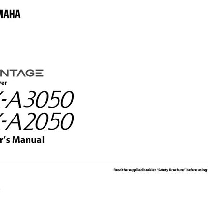 Yamaha RX-A3050 Receiver Owners Manual
