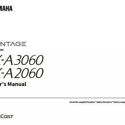 Yamaha RX-A3060 RX-A2060 Receiver Owners Manual