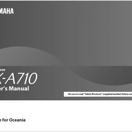 Yamaha RX-A710 Receiver Owners Manual