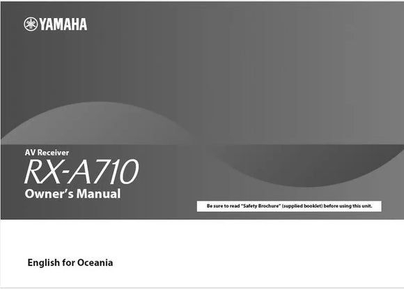 Yamaha RX-A710 Receiver Owners Manual