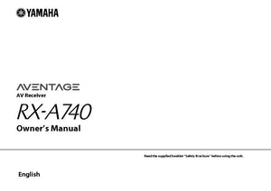 Yamaha RX-A740 Receiver Owners Manual
