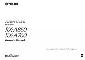 Yamaha RX-A760 Receiver Owners Manual