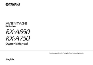 Yamaha RX-A850 RX-A750 Receiver Owners Manual
