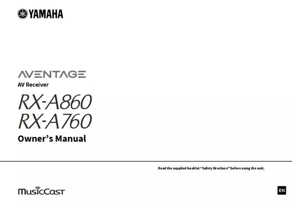 Yamaha RX-A860 Receiver Owners Manual