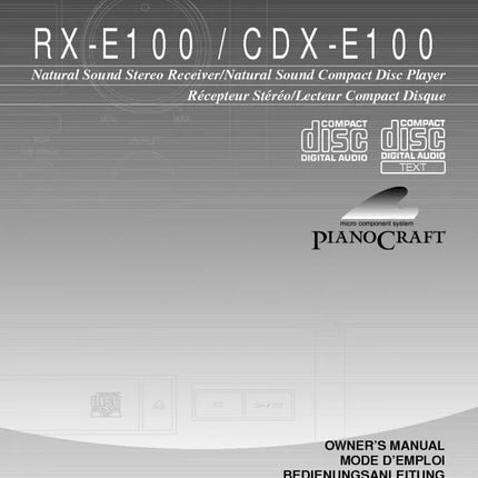 Yamaha RX-E100RDS Receiver Owners Manual