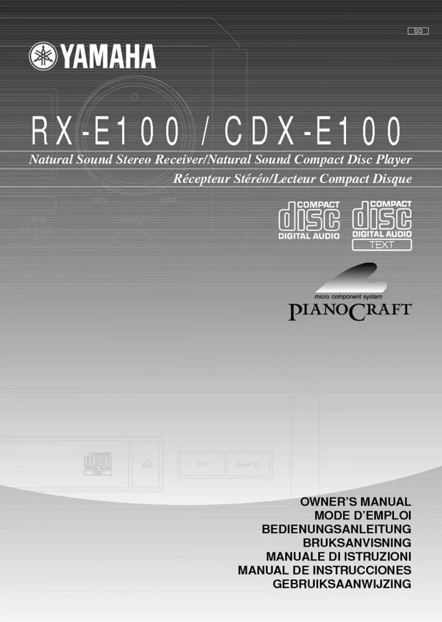 Yamaha RX-E100RDS Receiver Owners Manual