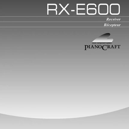 Yamaha RX-E600 Receiver Owners Manual