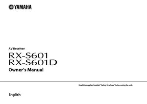 Yamaha RX-S601 RX-S601D Receiver Owners Manual
