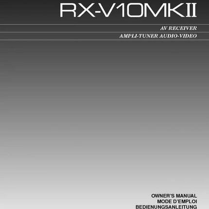 Yamaha RX-V10 Mk2 Receiver Owners Manual