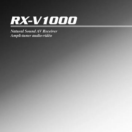 Yamaha RX-V1000 Receiver Owners Manual