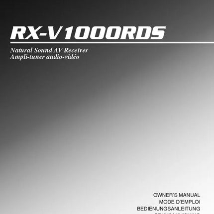 Yamaha RX-V1000RDS Receiver Owners Manual