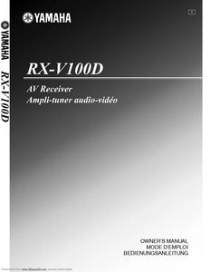 Yamaha RX-V100D Receiver Owners Manual