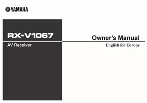 Yamaha RX-V1067 Receiver Owners Manual