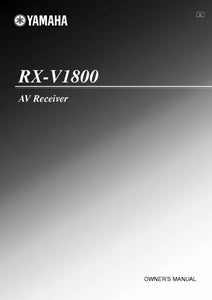 Yamaha RX-V1800 Receiver Owners Manual