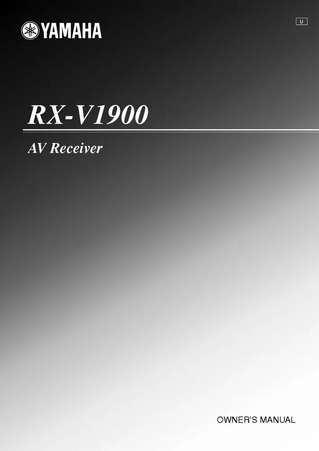 Yamaha RX-V1900 Receiver Owners Manual