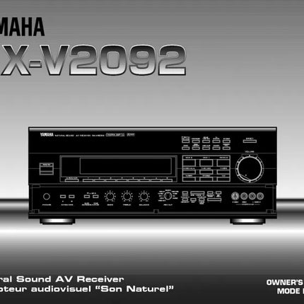 Yamaha RX-V2092 Receiver Owners Manual