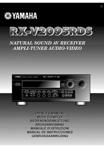 Yamaha RX-V2095RDS Receiver Owners Manual