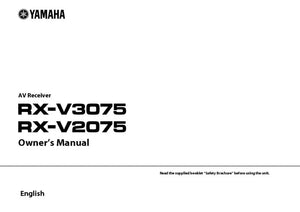 Yamaha RX-V3075 RX-V2075 Receiver Owners Manual