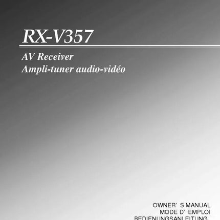 Yamaha RX-V357 Receiver Owners Manual