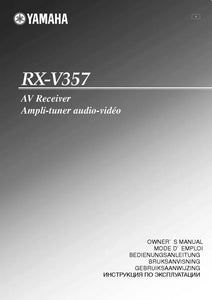 Yamaha RX-V357 Receiver Owners Manual