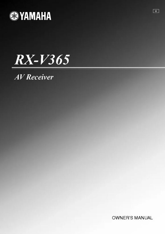 Yamaha RX-V365 Receiver Owners Manual