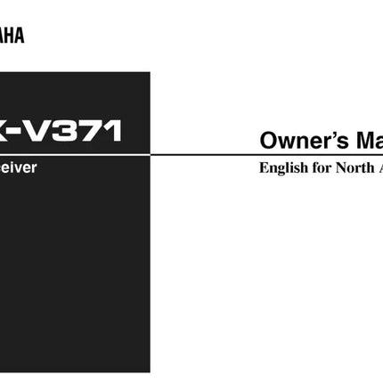 Yamaha RX-V371 Receiver Owners Manual