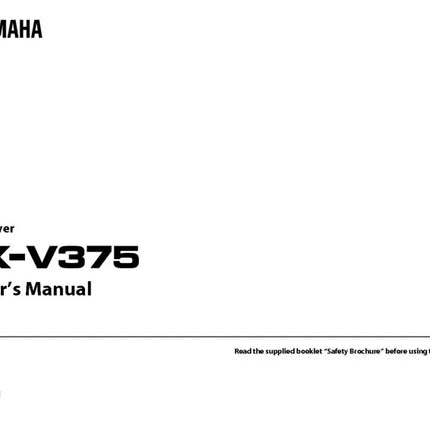 Yamaha RX-V375 Receiver Owners Manual