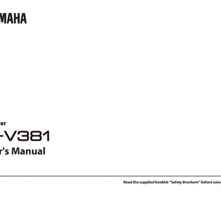 Yamaha RX-V381 Receiver Owners Manual