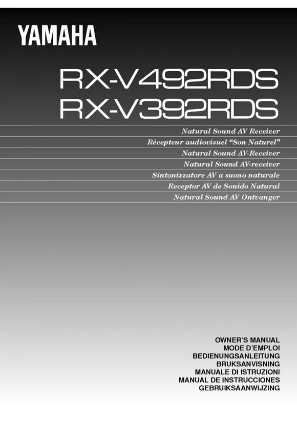 Yamaha RX-V392RDS RX-V492RDS Receiver Owners Manual