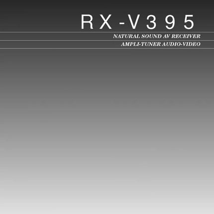 Yamaha RX-V395 Receiver Owners Manual