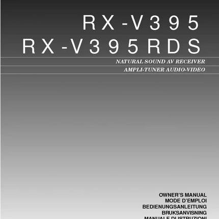 Yamaha RX-V395RDS Receiver Owners Manual