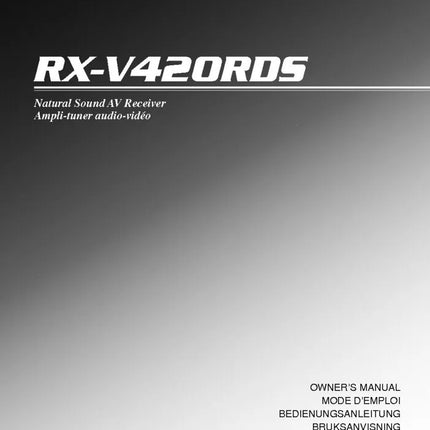 Yamaha RX-V420RDS Receiver Owners Manual