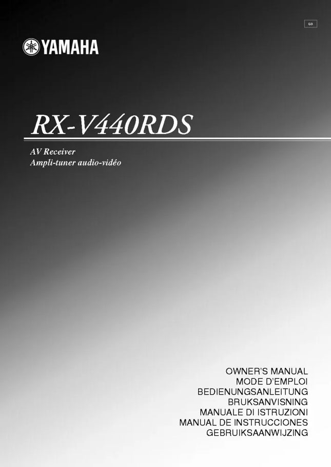 Yamaha RX-V440RDS Receiver Owners Manual