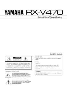 Yamaha RX-V470 Receiver Owners Manual