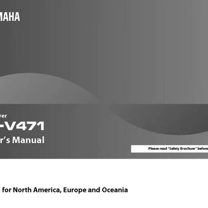 Yamaha RX-V471 Receiver Owners Manual