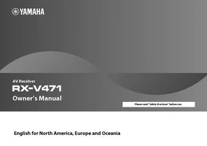 Yamaha RX-V471 Receiver Owners Manual