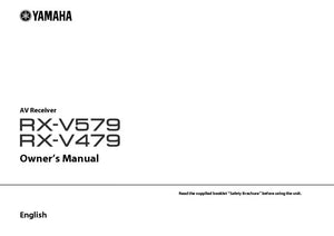Yamaha RX-V479 RX-V579 Receiver Owners Manual