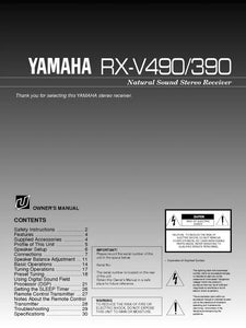 Yamaha RX-V490 Receiver Owners Manual