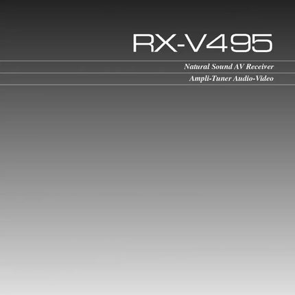 Yamaha RX-V495 Receiver Owners Manual