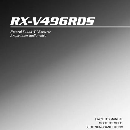 Yamaha RX-V496RDS Receiver Owners Manual