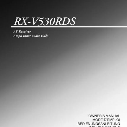 Yamaha RX-V530RDS Receiver Owners Manual
