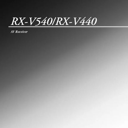 Yamaha RX-V540 Receiver Owners Manual